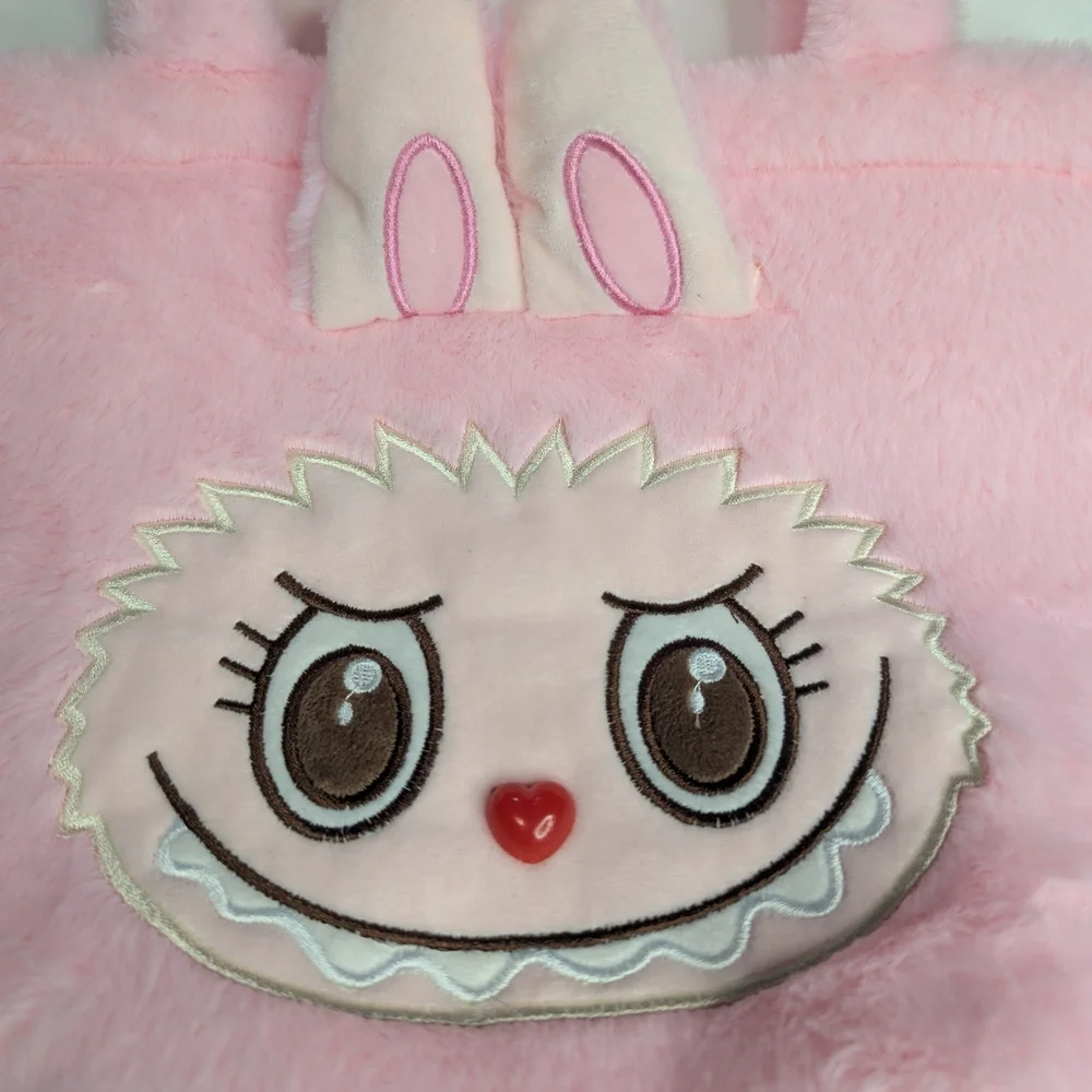 Pink Plush Bunny Face Kids Tote/Purse